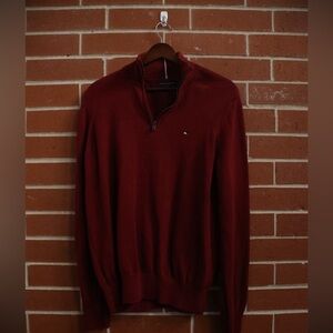 Tommy Hilfiger Red Quarter-Zip Sweater Men’s Large